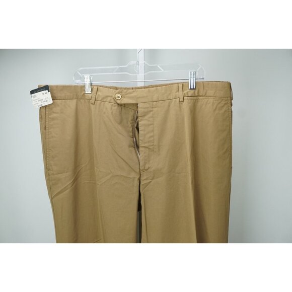 Burberry London Khaki Brown 100% Cotton Casual Dress Pants Sz 60 NEW